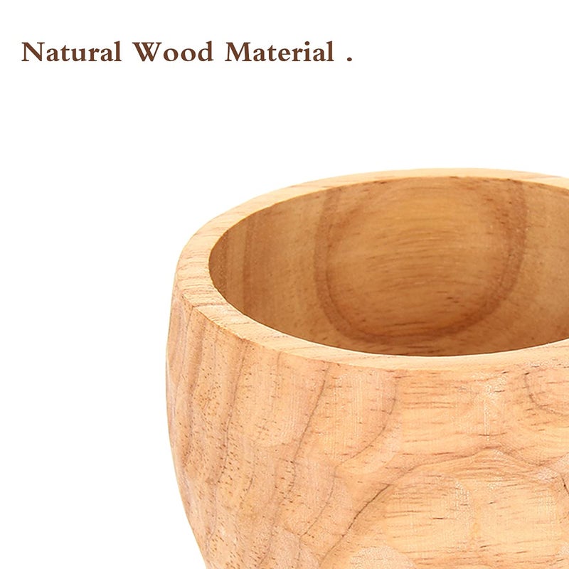 Cohpoh Wooden Cup Camping Cup Nordic Style Handmade Natural, Portable Wood Mug Drinking Cup for Coffee, Tea and Milk - Image 5